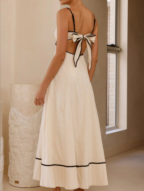 Camisoles Color Matching Color-blocked Hollow Vacation And Leisure Maxi Dresses