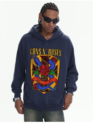 Retro Fried Snowflakes Printed Hoodies