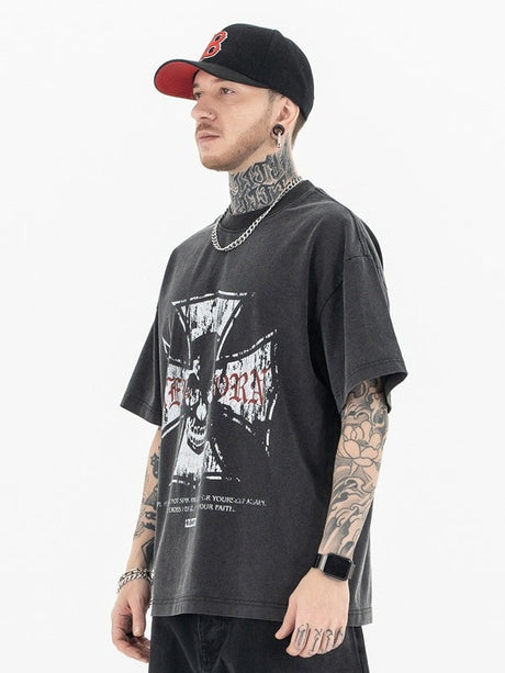 Liber Summer Men's Printed Letter T-shirts