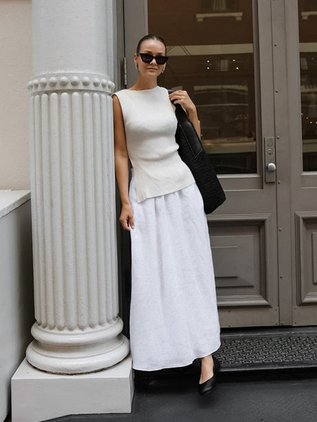 A-Swing Pocket White skirt