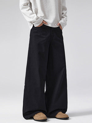 A-shaped Twill Cotton Cleanfit Wide-leg All-match Pants