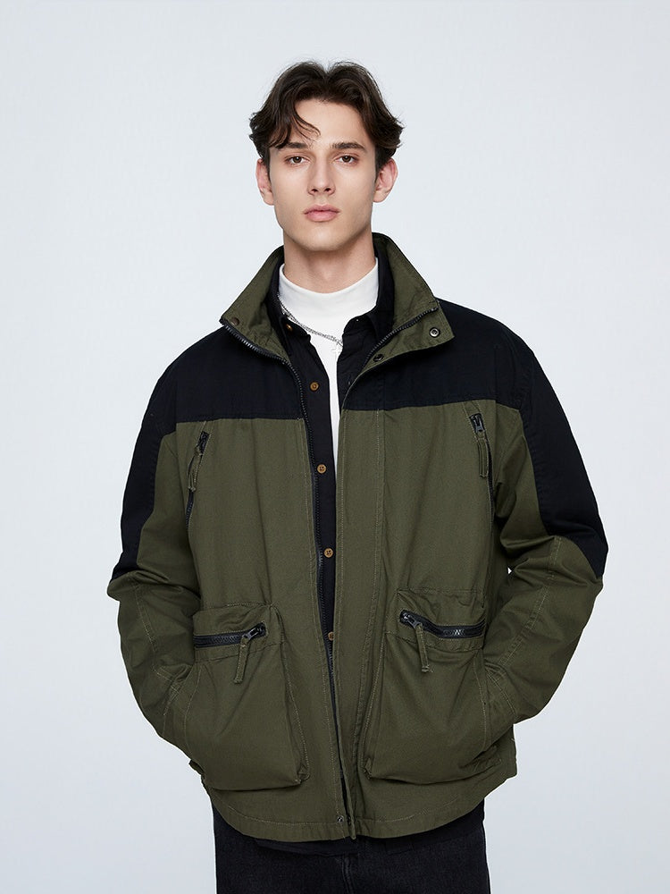 Multiple Pockets All-match Color Matching Windproof Outdoor Work Jacket