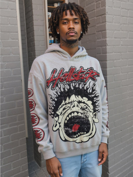 Parody Big Mouth Personalized Prints Plush Graffiti Hooded Sweatshirt