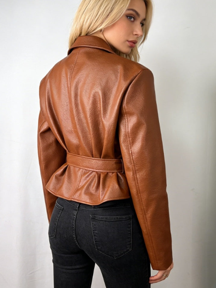 Belted Leather Jacket