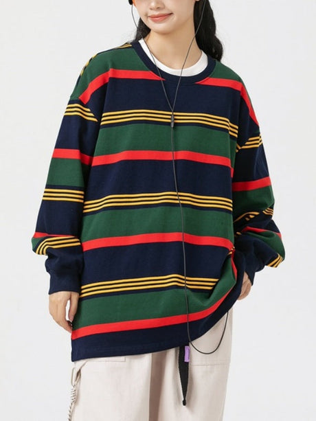 Stripes Crew Neck T-shirts