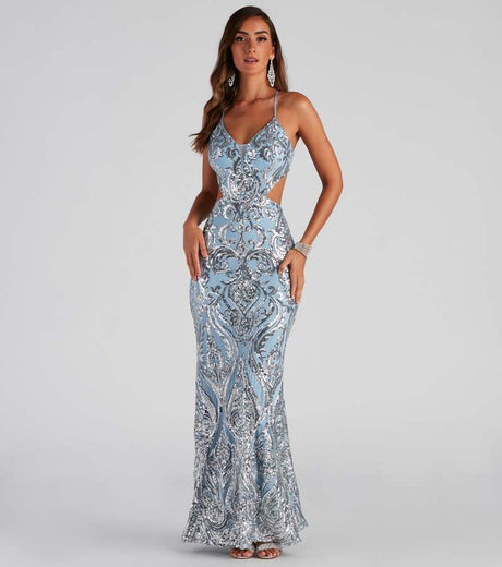 Liber Autumn women's sequins Backless Long suspender dress