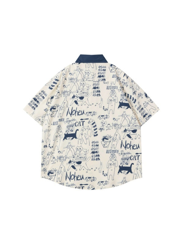 Cartoon Animals Graffiti Oversize Shirts