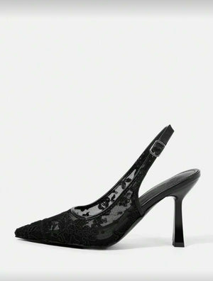 Lace Mesh High Heels