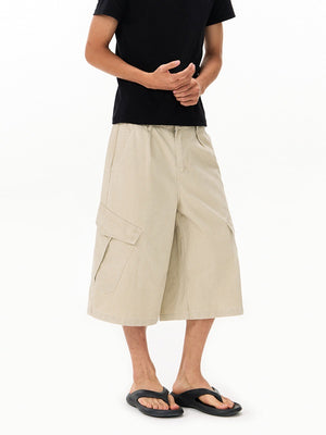 Washed Distressed Work Clothes 7 Points Shorts