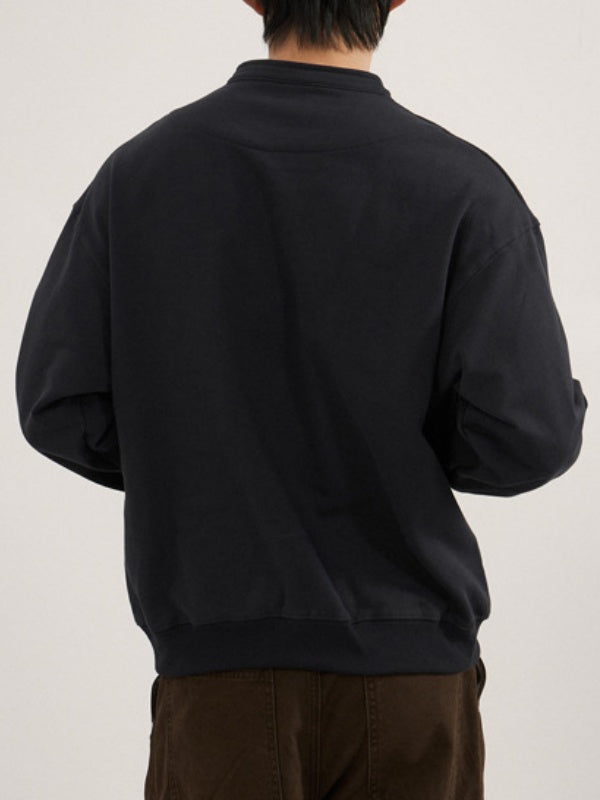 Retro Loose-fit Boxy Half Zipper Sweatshirts&Hoodies