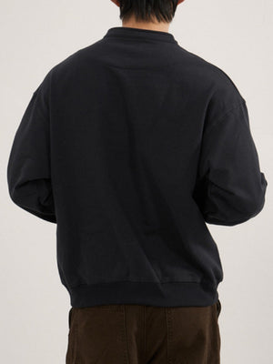 Retro Loose-fit Boxy Half Zipper Sweatshirts&Hoodies