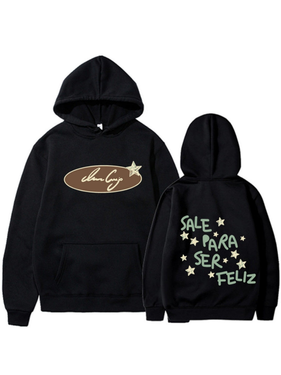 Bemalung geometrischer Muster, lockere Kapuzenpullover.