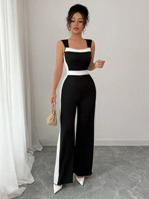 Ärmellose Jumpsuits mit weitem Bein in passenden Farben