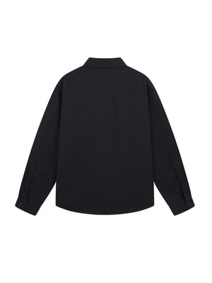 Retro Abstract Character Print Loose Lapel Long-sleeved Shirt