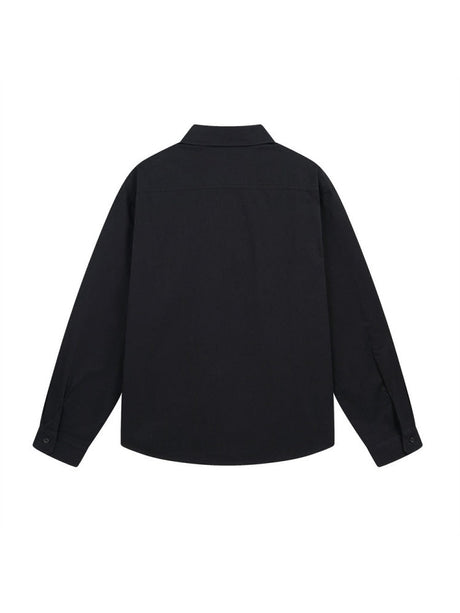 Retro Abstract Character Print Loose Lapel Long-sleeved Shirt