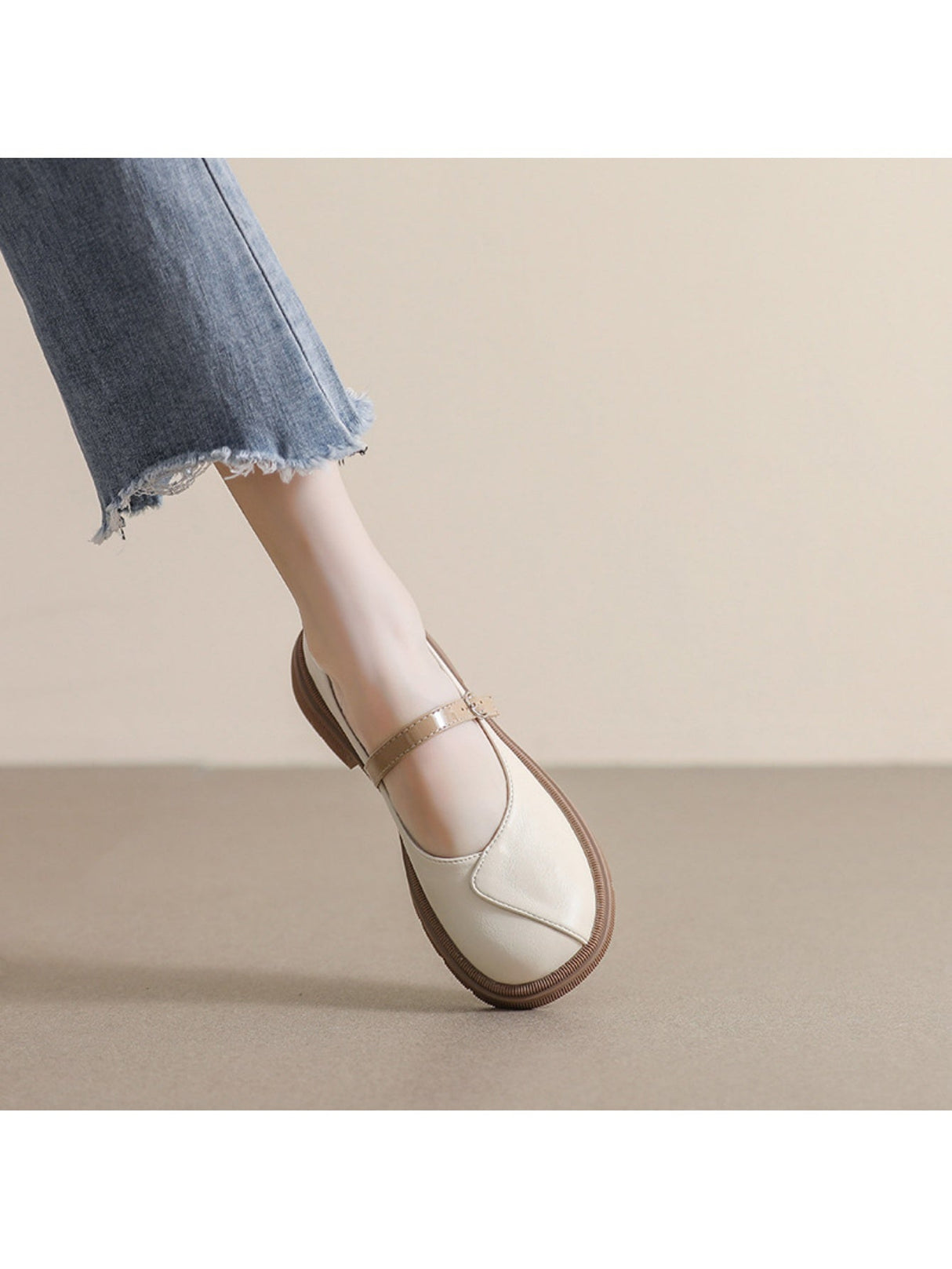 Liber Spring and Autumn Colorblock Women's Mary Jane Shoes