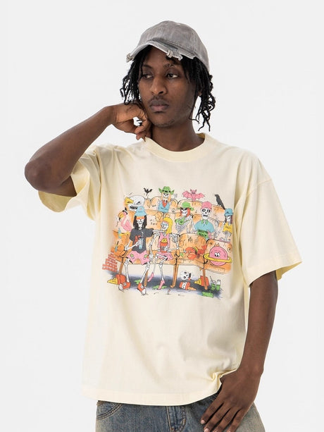 Liber Summer Men's Printed Letter T-shirts