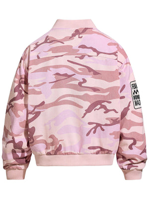 Retro Letter Embroidery Camouflage Plush Work Jacket
