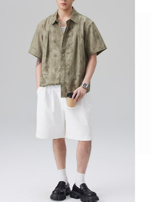 Tie-dye Loose-fit Flax Shirts