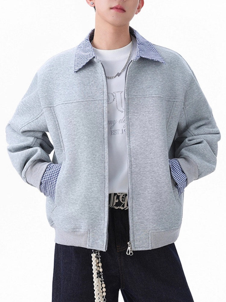 Veste à carreaux à effet superposé et coupe nette