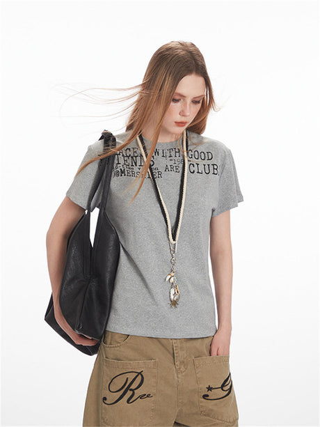 Liber Summer Women's Printed Letter T-shirts