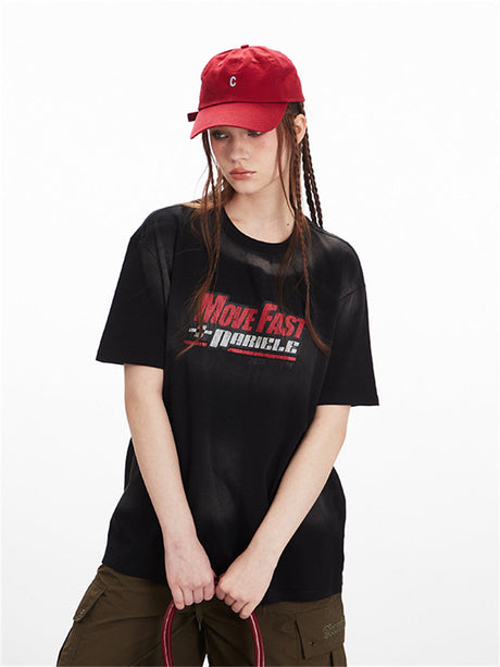 Liber Summer Women's Old Letters/Numbers/Words T-shirts