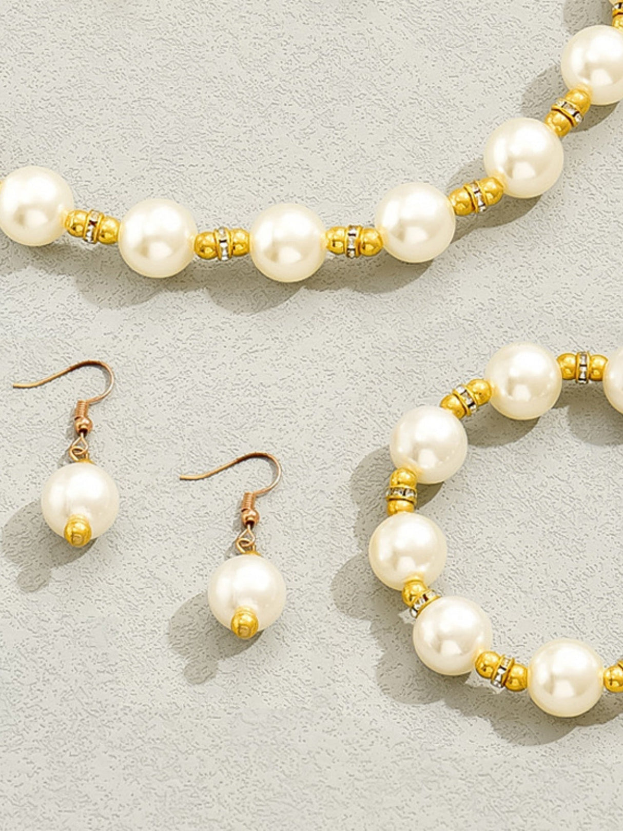 Mother-of-pearl Necklace And Earrings Bracelet Jewelry Sets