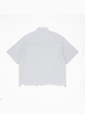 Destroy Hem Plaid Lightweight Boxy Shirts