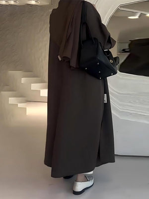 Brown Simple Style Loose Trench Coats