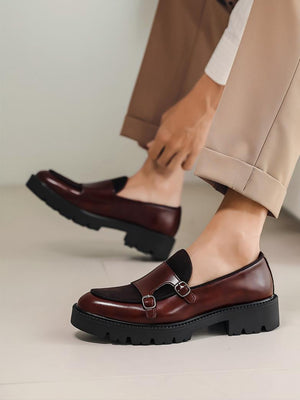 Patchwork Platform Slip-on Loafers