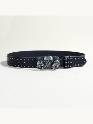 Skull Punk Snap Fasteners Belts