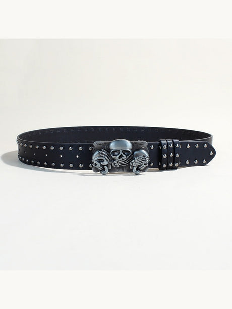 Skull Punk Snap Fasteners Belts
