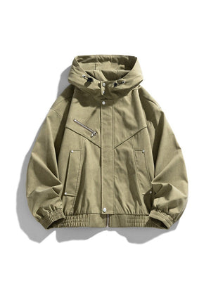 Tooling Hooded Suede Loose Function Jackets