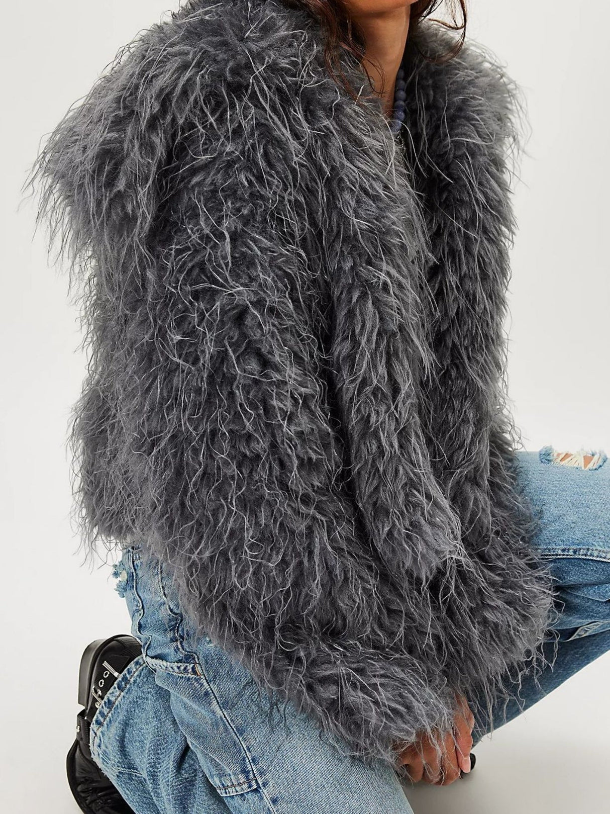 Collared Plush Retro Cardigan Long-sleeved Coat For Autumn And Winter