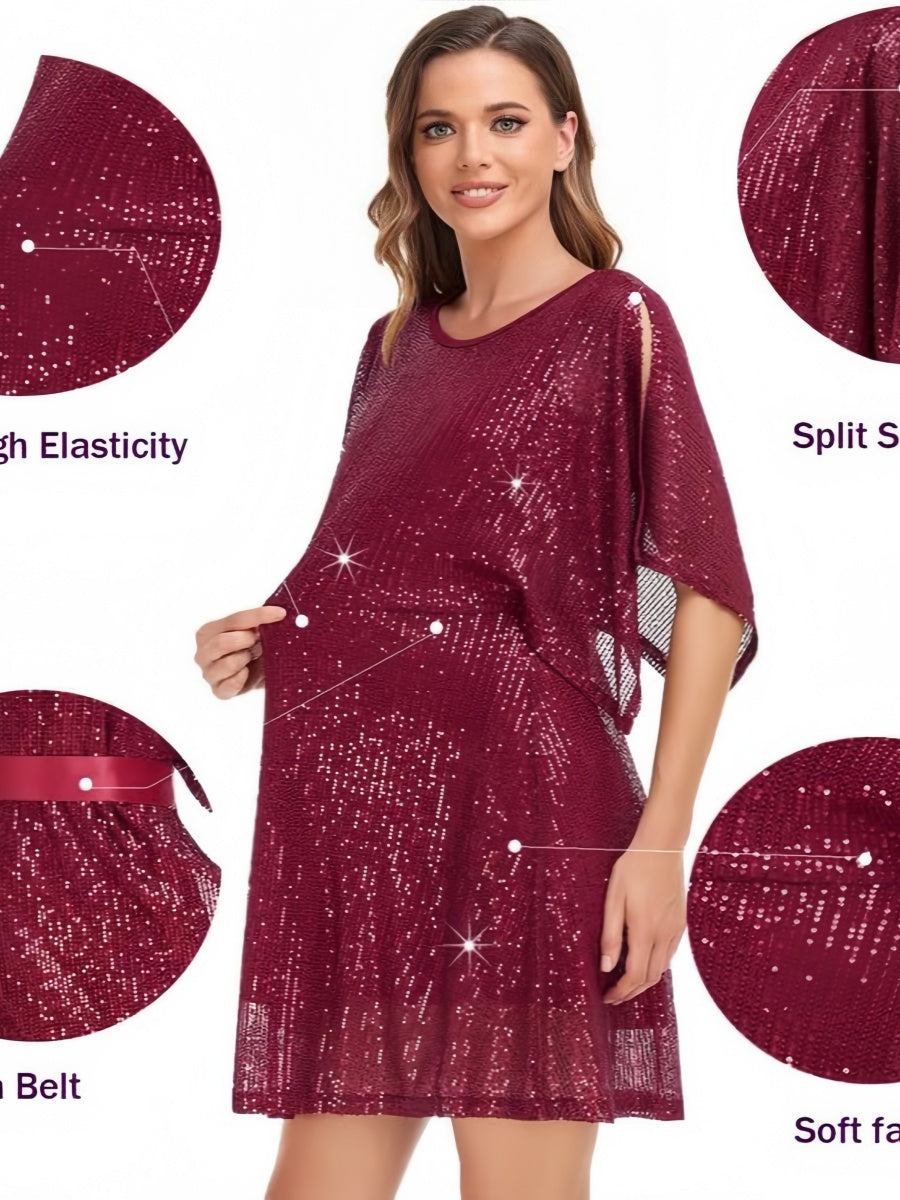 Strap-on Sequins Mini&Short Dresses