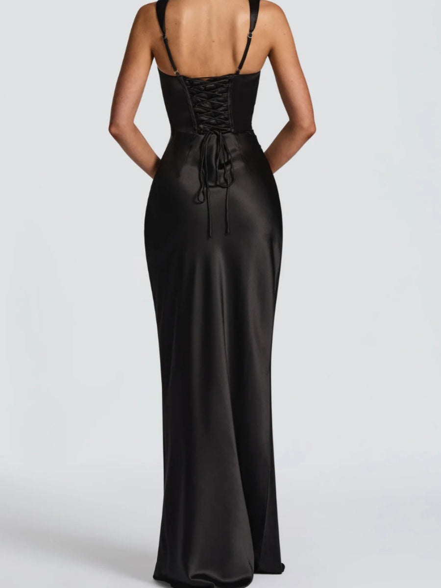 Eng anliegende, hüftbetonte Maxikleider mit Schleife für Partys