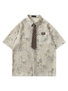 Bamboo Printed Ties Loose-fit Shirts