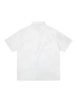 Graffiti Embroidery Letter Loose-fit POLO Shirt
