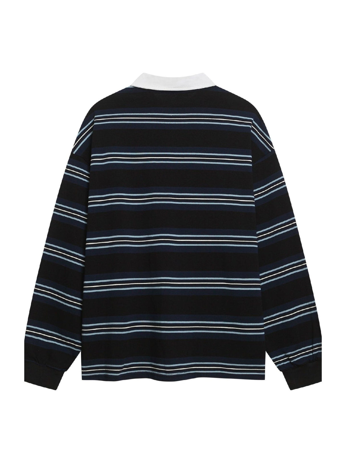 Navy Blue Striped Polo Shirts