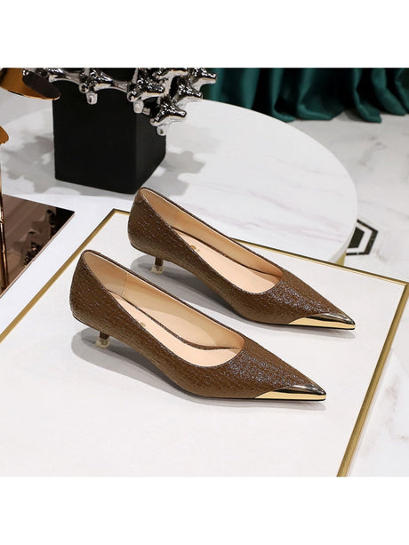 Liber Spring and Autumn Metal Women's High Heels