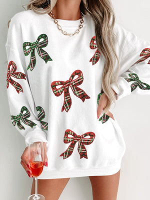 Christmas Bow Sequins And Glitter Sweatshirts&Hoodies