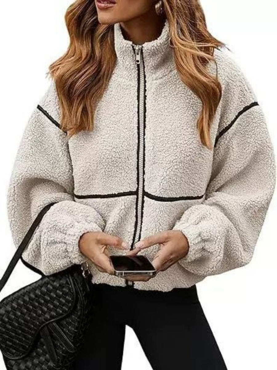 Plush Zipper Sweatshirt Jacket