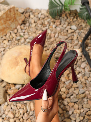 Pointed-toe Open-back Stiletto Heels