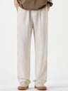 Linen Blend Straight-fit Breathable Pants