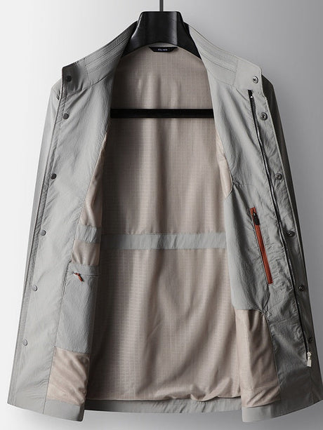 Business 4-Way Stretch Stand-Collar Zip-Up Lightweight Jacket