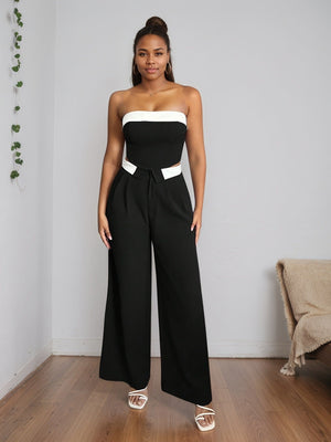 Decorate High Waist Drape Straight-leg Pants Slim Fit Commuting Suit Trousers Pants