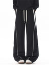 Color-blocked Geometry Scimitar Wide-leg Sweatpants