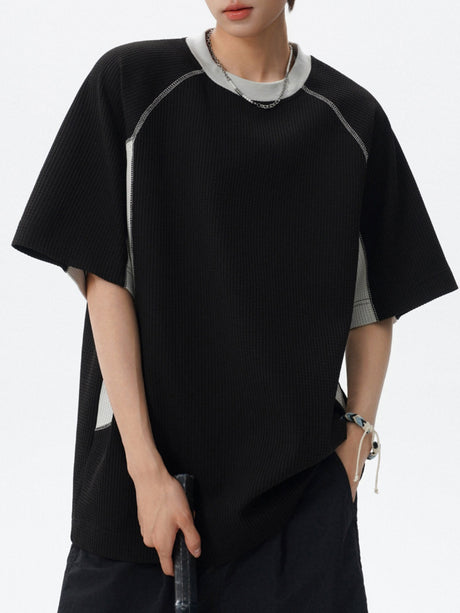 Color-blocked Leisure Loose-fit T-shirts