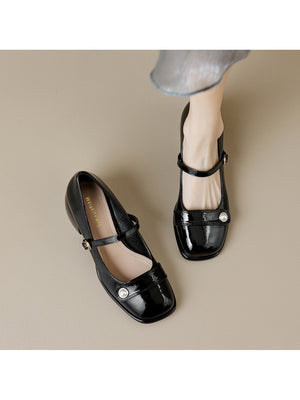 Liber Spring and Autumn Pearl Women's Mary Jane Shoes