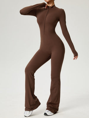 Zipper Long Sleeve Yoga High Strength Fitness All-in-one Tight Fit Bodysuit